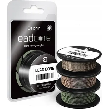Splétaná šňůra Delphin Leadcore s jádrem 5 m 45 lbs hnědá