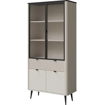 Knihovna Jurek Vitrína Marly 2 Vyber provedení: Kašmír + šedý kámen