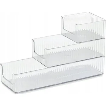 Úložný box ORGANIZÉR NA STŮL SE 3 TRANSPARENTNÍMI ZÁSOBNÍKY 30,5 x 10,4 x 5,8 CM
