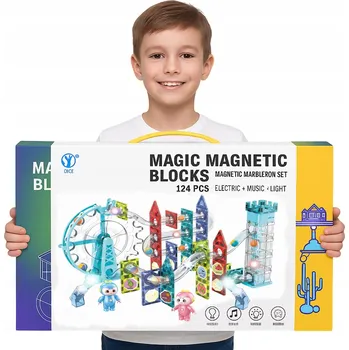 ostatní stavebnice Magnetické Stavebnice DK Svítící sada 230 dílků kuličková dráha