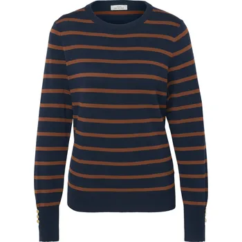 Dámský svetr 714139 - Tchibo - Svetr z jemného úpletu - pro ženy - vel. S 36/38 - barva: modrá/s proužky