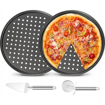 Plech na pečení Plech na pizzu, forma na pizzu, pekáč, tác 32 cm + NOŽE