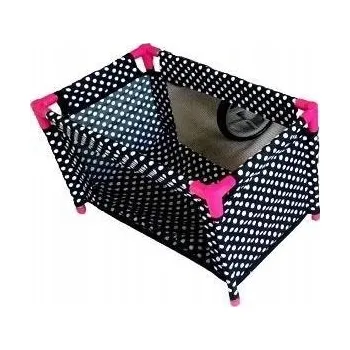 Doplněk pro panenku MARIOTOYS POSTÝLKA OHRÁDKA PRO PANENKU S POVLEČENÍM - 9381 bílé puntíky