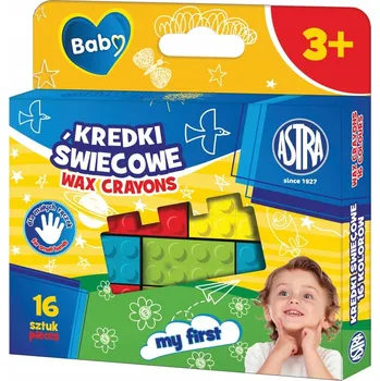 Voskovky Astra s motivem hvězdy pro děti 16 ks