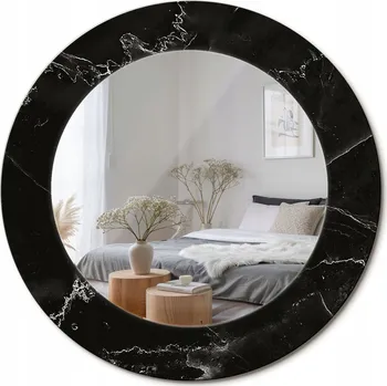 Zrcadlo Zrcadlo s ozdobným skleněným rámem, mramorový kámen, průměr 50 cm