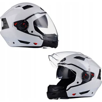 Helma na motorku Motocyklová Přilba OTEVŘENÁ 2v1 AIROH EXECUTIVE BÍLÁ + BLENDA 53-54 cm XS