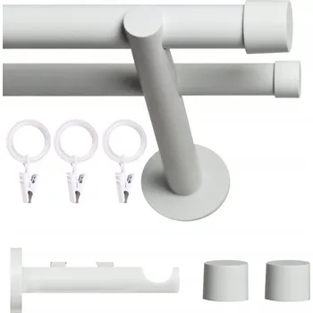 Garnýž VOPPI GARNÝŽ JEDNOŘADÁ LOFT S ŽABKAMI 19MM 120 CM BÍLÁ