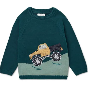 Dívčí svetr 710571 - Tchibo - Dětský pletený svetr - pro ženy - vel. 122/128 - barva: zelená