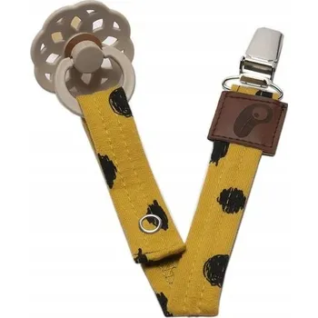 Hi Little One klip na dudlík z BIO bavlna Leopard Mustard