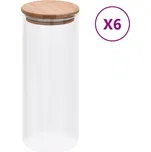 ZBXL Skleněné dózy s bambusovým víčkem 6 ks 1000 ml