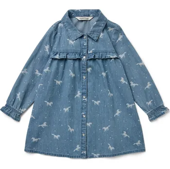 Kojenecké šaty 710702 - Tchibo - Dětské džínové šaty - pro miminko - vel. 86/92 - barva: modrá