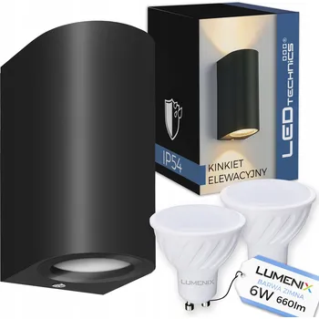 Venkovní osvětlení Venkovní nástěnné svítidlo LEDTechnics černé GU10 6 W