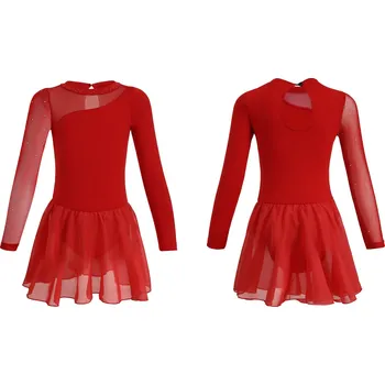 Body BALETNÍ TRIKOT ČERVENÝ SE SUKÝNKOU A ZIRKONY NA BALET A TANEC VEL. 120