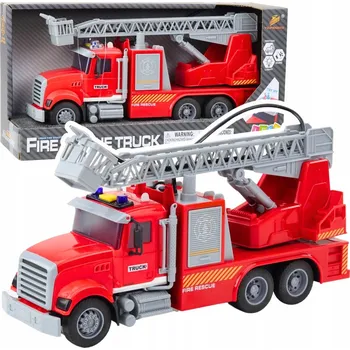 autíčko Hasičský vůz Žebřík Výložník Pohon Voda Světla Zvuky