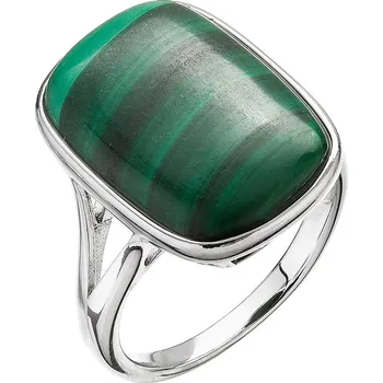 Oblečení a móda Evolution Group Stříbrný prsten obdélník s malachitem 15026.3 Velikost: 54 (průměr 17,2mm)