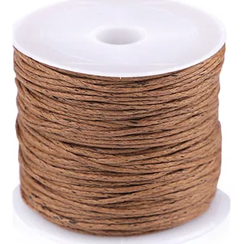 Příze Šňůra bavlněná Ø0,8 mm voskovaná Varianta: 28 hnědá koňak, Balení: 1 ks