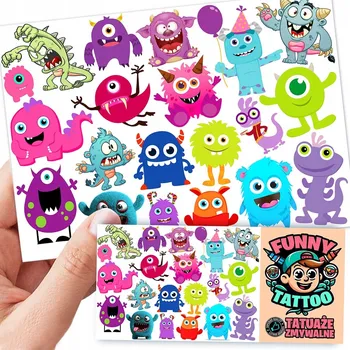 Odstranitelné tetování Filmová a herní nálepka na tetování Dětské vodní tetování Omyvatelné k narozeninám Dárek Dočasný dárek pro děti Originální opakovaně použitelné Spousta Vzorů