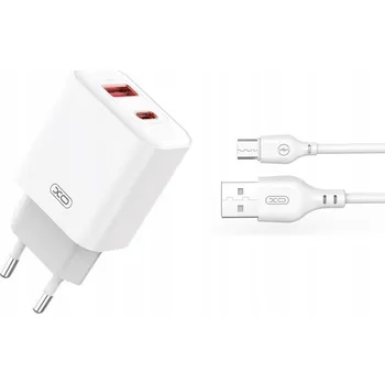 Rychlá USB Nabíječka 20W + Kabel 1m microUSB QC 3.0 PD pro Telefon 2x USB