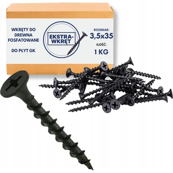 Vrut Černé vruty do dřeva 3,5x35 fosfátované pro dřevo a sádrokartonové desky 1kg