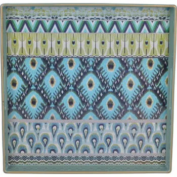 Kulatý tác v zelenomodré barvě