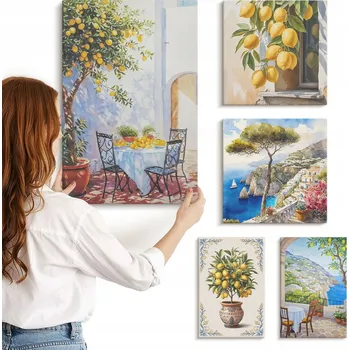 Obraz Sada obrazů na plátně – Citrusové inspirace slunce 5 kusů