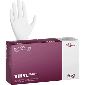 Vyšetřovací rukavice Rukavice VINYL CLASSIC M bílé / nepudrované / 100 ks