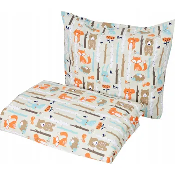 Povlečení POVLEČENÍ 140x200 BAVLNA POLŠTÁŘ BÉŽOVÉ POVLAKY NA POLŠTÁŘE S LIŠKOU