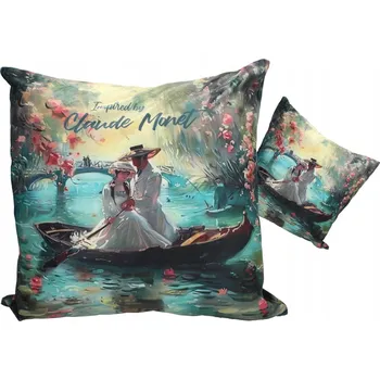 Polštář Polštář s výplní/zipem - C. Monet, Žena a Muž na lodi