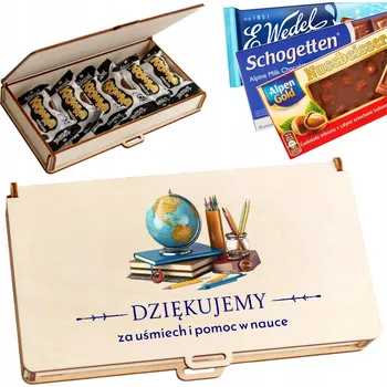 Obraz Dárek k svátku učitelů krabička na bonbóny krówki čokoládové krabičky dárek eko