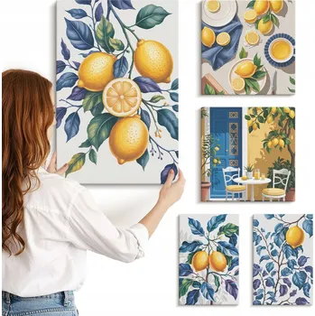 Obraz Vícedílná Sada Obrazů do Galerie Citrusová provensálská kuchyně 5 kusů