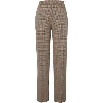 Dámské kalhoty 712315 - Tchibo - Pohodlné kalhoty se širokými nohavicemi a žakárovým vzorem kohoutí stopy - pro ženy - vel. 44 - barva: modrá/žakár