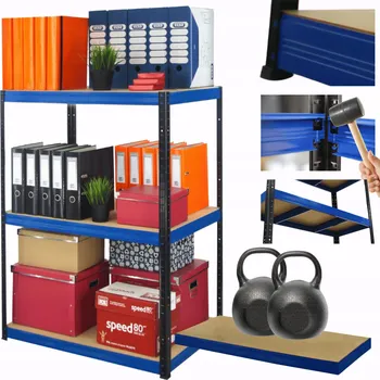 Dílenský regál Kovový regál do garáže a skladu HELIOS 106x75x60cm 3 police x 275kg PL