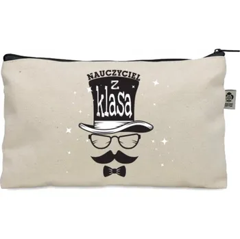 Kosmetická taška Kosmetická taštička béžová penál dárek UČITEL S TŘÍDOU den KO_288