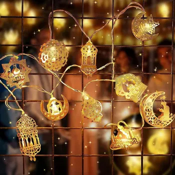 Vánoce LED girlanda ZLATÝ světelný řetěz 1,65 m 10 LED diod ramadán