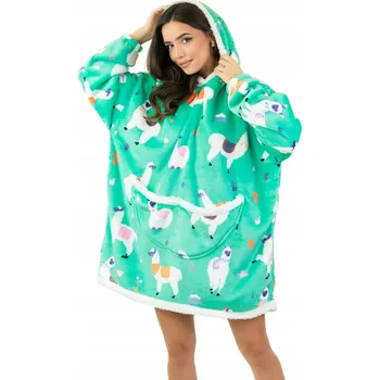 Dámská mikina TEPLÁ MIKINA MIKINOVÁ DEKA DEKA 2 V 1 SILNÁ XXL KOŽEŠINOVÁ FLÍSOVÁ MIKINA fleecová mikina s kapucí VELKÁ