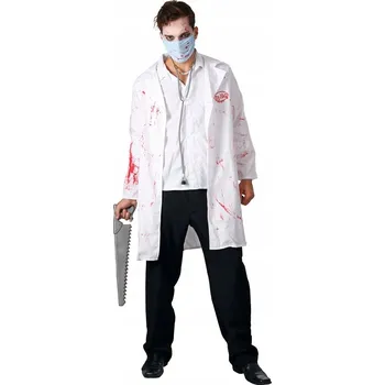Karnevalový kostým Kostým pro dospělé Doktor Zombie (plášť, maska), vel 52