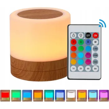 Lampička NOČNÍ LAMPA LED BAREVNÁ USB DÁLKOVÉ OVLÁDÁNÍ DOTYKOVÁ