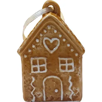 Vánoční dekorace Závěsný keramický domek 7,5 x 5cm 3001429A