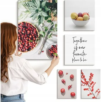 Obraz Vícedílný Obraz Na Plátně Sada Ovocné rostlinné kompozice 5 kusů