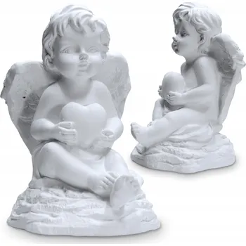 Obraz Andílek se srdcem PAMÁTKA sádrová figurka SVATÉ PŘIJÍMÁNÍ dekorace DÁREK bílá