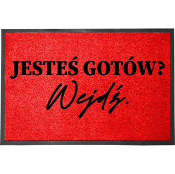 Obraz Rohožka Červená Jsi připraven? Vstup Dárek Do Bytu 60x40 cm