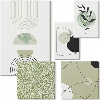 Obraz Sada obrazů na plátně Abstraktní rostlinné tvary 5 kusů