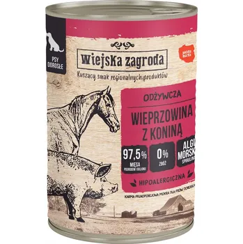 Krmivo pro psa Krmivo mokré pro psy (dospělé) Wiejska Zagroda Vepřové s koněm 400 g