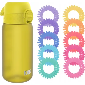 Láhev LAHEV NA PITÍ ION8 0,35L + SADA GUMIČEK DO VLASŮ PRO DÍVKY - DUHOVÉ BARVY