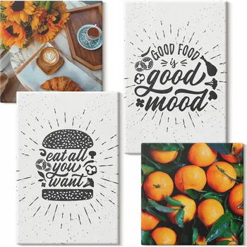 Obraz Sada obrazů na plátně do kuchyně – šťavnaté pomeranče, 4 kusy