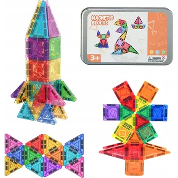 ostatní stavebnice SADA MAGNETICKÝCH STAVEBNÍCH STAVEBNICE 3D MAGNETICKÝCH DLAŽDIC, PANELU, 42 PRVKŮ