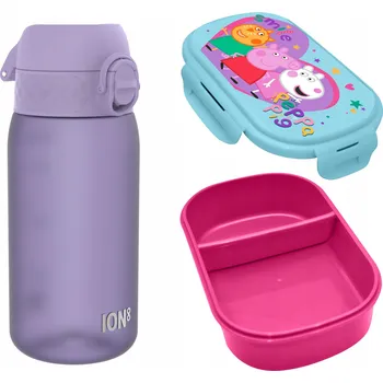Láhev LAHEV NA PITÍ SVAČINOVÝ BOX ION8 0,35 l + prasátko Pepa - sada pro předškoláky