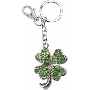 ALBI Klíčenka čtyřlístek kovový přívěsek na klíče s karabinkou alk2m52893