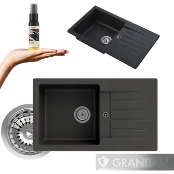 Granitový dřez Jednokomorový dřez Granitan TRIX granit černý