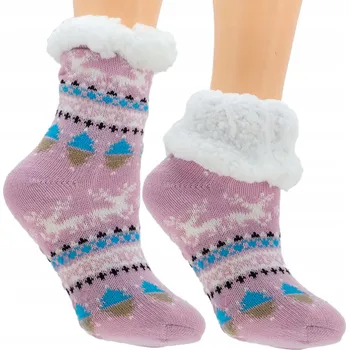 Teplé dětské Ponožky zimní S MEDVÍDKEM protiskluzové 27-31